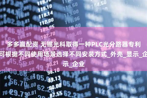 多多赢配资 无锡光科取得一种PLC光分路器专利，可根据不同使用场景选择不同安装方式_外壳_显示_企业